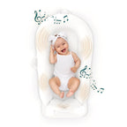 MyBaby 3-in-1 Calming Baby Cushion, Soothing Comfort for Newborns & Infants, Snuggling Sensation, Sound and Vibration, Designed for Safety, Rechargeable & Machine-Washable, by Homedics, White