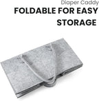 PandaEar 2 Pack Baby Diaper Caddy Organizer, Portable Diaper Holder Nursery Storage Basket for Wipes & baby stuff, Collapsible Baby Organizers with Divided Design (Grey/Brown)