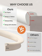 Baby Proof Edge Corner Protector, 16.4FT 0.47''Th L-Shape Furniture Corner & Edge Safety Bumpers with 10 Corners, Pre-Taped, Soft NBR Rubber Foam Desk Edge Cushion Wall Corner Protector (White)