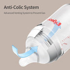 Pigeon Baby Bottle Newborn Feeding Gift Set, Anti-Colic, Wide Neck Bottle with Latch-On Line Nipple (4 PP Feeding Bottles with Nipples+ 4 Nipples + 1 Baby Bottle Brush)