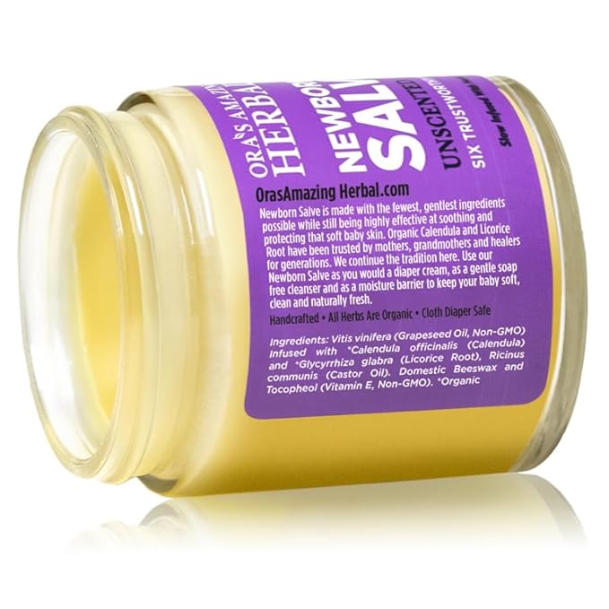 Ora's amazing Herbal, Newborn Salve, Diaper Rash Cream, Calendula Baby Balm, EWG Verified Baby Ointment, Acne Eczema, Butt Cream, Infant Massage, Natural Paraben Free, Good for Sensitive Skin