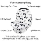 Buffalo Car seat Canopy for Babies, Car Seat Cover for Boys Girls, CarSeat Canopies for Newborn, Multiuse - Nursing Breastfeeding Covers, Shopping Cart/High Chair/Stroller Covers, Soft Breathable