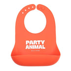 Bella Tunno Baby Bib for Eating, Waterproof Silicone Bib with Large Food Catcher, Adjustable Fit for Babies 4-12 months & Toddlers 1-3 Years, Boys & Girls, Party Animal