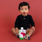 Serenity Kids 6+ Months Baby Food Pouches Puree Made With Ethically Sourced Meats & Organic Veggies | 3.5 Ounce BPA-Free Pouch | Grass Fed Beef & Ginger, Pea, Bell Pepper, Broccoli | 1 Count