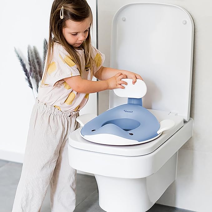 Kindsgut Potty Training Seat in whale design, designed in Germany, suitable for all toilet shapes non-slip toilet seat, Pigeon Blue