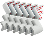 12 Pack Corner Protector Baby Proofing Corners and Edge Guards, Soft Safety Pre-Taped Rubber Foam Furniture Bumper for Fireplace, Table, Stair, Cabinet (Gray)