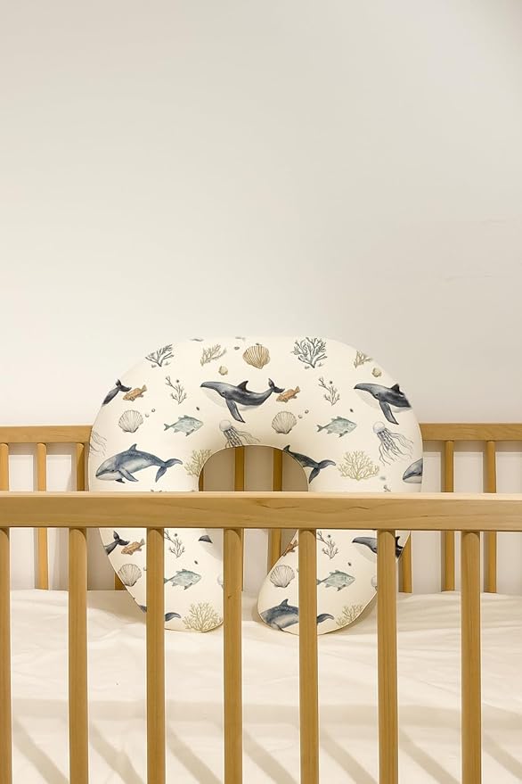 Nursing Pillow Covers 2 Pack, Breastfeeding Pillow Slipcovers Soft and Stretchy, Nursing Covers for Baby Girls Boys Newborn