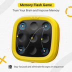 4-in-1 Handheld Tic Tac Toe Game Portable Electronic Board Games for Kids & Adults, Travel Games, Birthday Gifts, Yellow