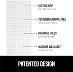 GORILLA GRIP Patented Bath Tub Shower Mat, 2 Pack, Machine Washable Bathtub Floor Liner Mats, Suction Cups and Drain Holes to Keep Tubs Clean, Soft on Feet, Bathroom Essentials, 35x16 Inch, Clear