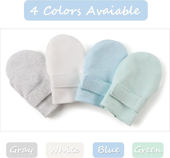 Newborn Baby Mittens Infant No Scratch Gloves Cotton Mitts for Baby Girls Boys