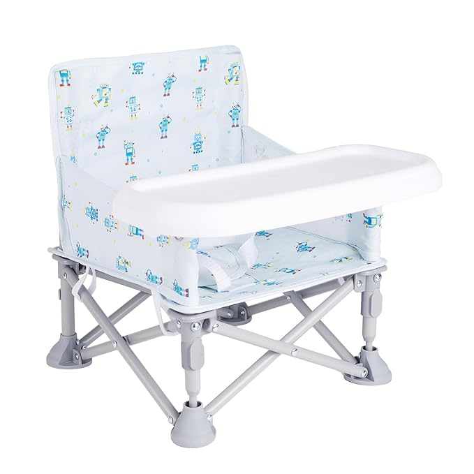 Portable Baby Booster Seat with Tray, Toddler Booster seat for Dining, Camping, Travel, Baby Beach Chair 6 Months to 3 Years Old Indoor Outdoor Use CH2405