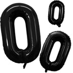 GOER 2 Pcs 42 Inch Black Foil Balloons Number 0 for 10th 20th 30th 40th 50th 60th 70th 80th 90th 100th Birthday Party Supplies Anniversary Decorations
