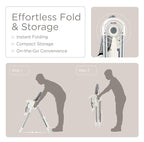 KÜB 3-in-1 Foldable Baby High Chair | Multifunctional Infant High Chairs for Babies and Toddlers | Removable Seat & Tray Easy Clean | 7 Height & 4 Recline Adjustable | 2 Locking Wheels (Grey)