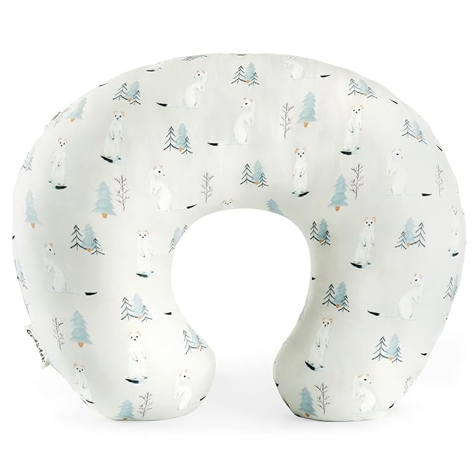 GRSSDER Nursing Pillow Cover Stretchy Minky Removable Nursing Covers for Breastfeeding Pillows, Ultra Soft Comfortable Slipcover for Boy and Girls, Cute Wild Forest Mongooses Pattern