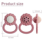 Rattle Teether, Lion Shape Montessori Baby Sensory Teething Toys, Food Grade Silicone BPA Free, Newborn Essentials Must Haves (Shifting Sand Ether)