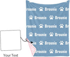 Personalized Baby Blankets for Boys Girls, Custom Name Blue Dog Paws Pattern Baby Blanket, Soft Minky Dot Blanket for Newborns and Toddlers, Ideal for Baby Showers Christmas Brithday Gifts