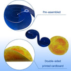 Pre-strung Birthday Party Decorations Outer Space themed Set, with 2 Banners, 10 Solar System Planet Swirl Streamers, Hanging Dazzling Star Garlands for Kids Teens Party Decoration Gifts