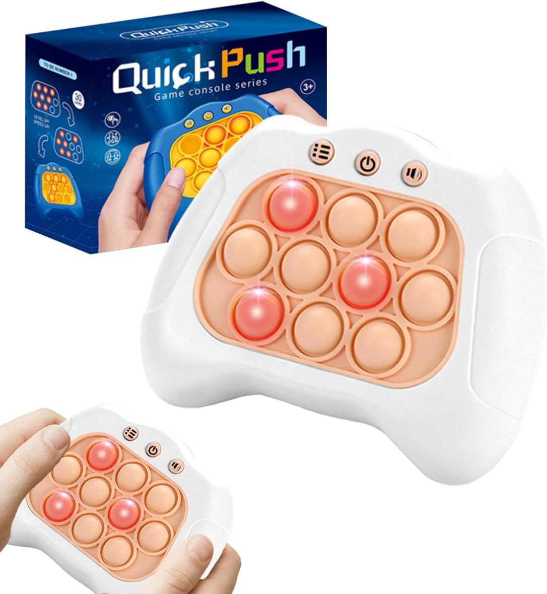 Children Quickly Push Toy Games, Adults Quickly Push Handheld Game Toys, Bubble Pressure pop-up Light Games, Birthday, Boys and Girls Autism Relief, Multiplayer PK