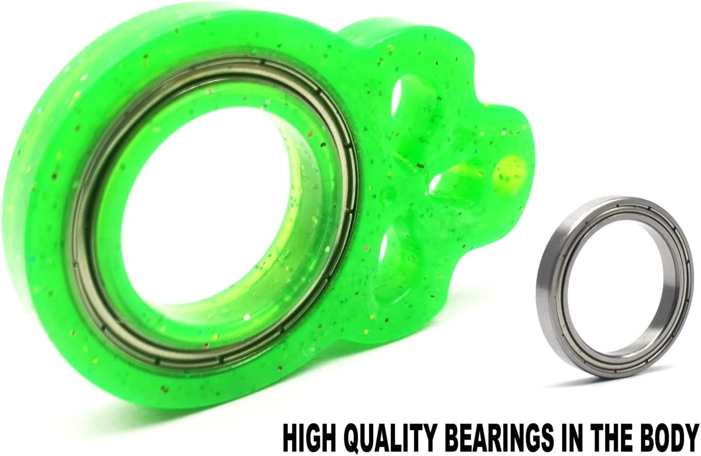 Skull Keychain Spinner,Glow Fidget Keychain,Spinning Keychain Fidget, Fidget Spinner Keychain Toys for Keys (Green)