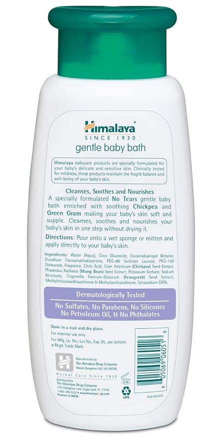 Himalaya Gentle Baby Bath, Gentle, Non-Irritating Cleanser for Nourishing Your Baby’s Skin, 13.53 oz
