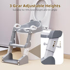 Potty Training Seat, 3-in-1 Toddler Toilet Seat with Step Stool Ladder, Splash Guard Anti-Slip Pad, Foldable Potty Chair with Soft Cushion for Toddler Kids Boys Girls