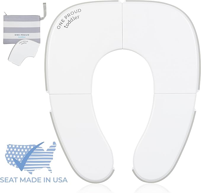 Premium Travel Potty Seat – Compact, Non-Slip, Made in USA Seat, No-Pinch Locking Hinges, Easy to Clean, Includes Machine-Washable Carry Bag