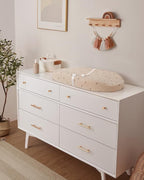 Blissful Diary Muslin Baby Changing Pad with Waterproof Lining Foam, Diaper Changing Table Pad with Cover for Dressers (Sunshine, Avocado)