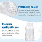 Elfzone Manual Breast Pump - Adjustable Suction Silicone Hand Pump Breastfeeding, Small Portable Manual Breast Milk Catcher Baby Feeding Pumps & Accessories, White, Mother’s Day Gifts