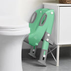 Potty Training Seat with Step Stool Ladder, SKYROKU Potty Training Toilet for Kids Boys Girls Toddlers - Comfortable Safe Potty Seat with Anti-Slip Pads Ladder Grey Green
