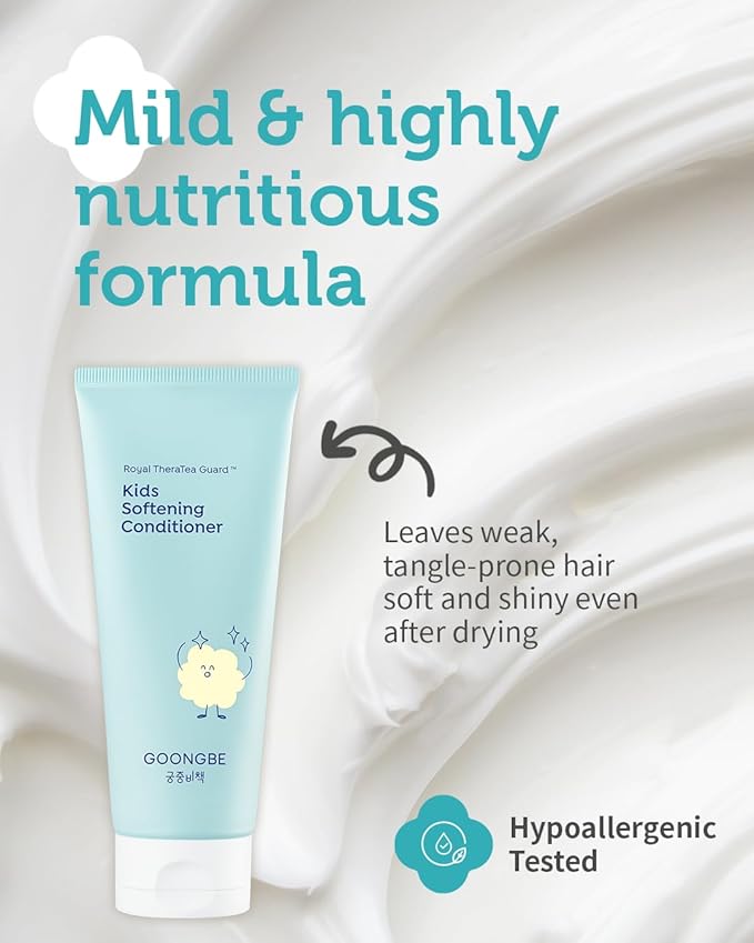 Kids' Korean Silicone-Free Low pH Fresh Shampoo & Conditioner for Sensitive Scalp - Deep Cleansing for Oily Scalps & Softening for Weak, Frizzy Hair - Allergen-Free Scent, 10.1 fl.oz & 6.76 oz