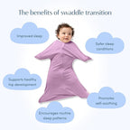 SleepingBaby Zipadee-Zip Transition Swaddle - Cozy Baby Swaddle Blanket with Zipper Convenience - Roomy Wearable Blanket for Easy Diaper Changes - Classic Lavender, X-Small (3-6 Month)