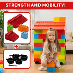 PLATPORTS Huge Blocks - Giant Plastic Blocks - Big Blocks - Jumbo Blocks - Big Building Blocks Jumbo - Jumbo Building Blocks - 86 Pieces Large Blocks for Kids Ages 1 to 8 with Wheels