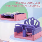 Foldable Toddler Swing Set, Indoor & Outdoor Baby Swing Set for Backyard, Safe and Durable Design, Grow with Your Child (Pink)