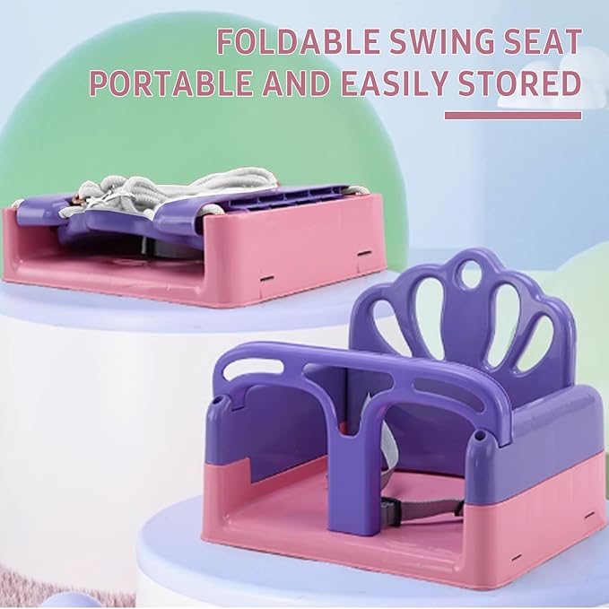 Foldable Toddler Swing Set, Indoor & Outdoor Baby Swing Set for Backyard, Safe and Durable Design, Grow with Your Child (Pink)