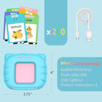 520 ABC Sight Words Talking Flash Cards, Christmas Birthday Gift for 2 3 4 5 6 Year Old Boys and Girls, Preschool-Learning-Activities, Toddler Educational Toys for Ages 1-6 Kids, Blue