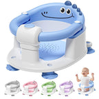 TPN Baby Bath Seat for Babies 6 Months & Up, Non-Slip Toddler Bath Seat with 5 PCS Waterproof Emoji Stickers, Portable Infant Bath Seat for Baby(Blue)