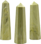 Amazing Gemstone Serpentine Crystal Towers - Natural Healing Crystal Point Obelisk for Reiki Healing and Crystal Grid (2 Inch to 3 Inch)