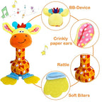 HUADADA Baby Soft Rattles Shaker, Infant Developmental Hand Grip Toys, Sensory Learning Toys with Teether, Sounds for Baby, 3-6-9-12 Months Old