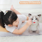 Electronic Interactive Ragdoll Cat - Realistic Handmade Toy with Walking, Barking, Wagging Tail & Talking - Robotic Pet Toy for Toddler Kids