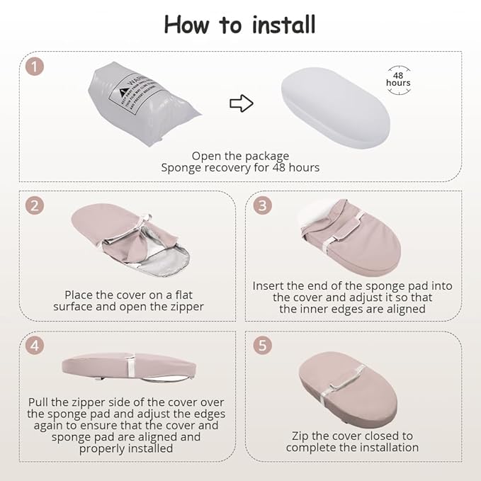 COMOMY Baby Changing Pad with Wipeable & Waterproof PU Cover, Contoured Diaper Changing Pad for Dresser with Non-Slip Safety Belt, Portable and Lightweight, Large Cushioned Foam, Pink