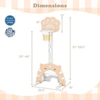 Costzon 3 in 1 Toddler Basketball Hoop, Height Adjustable Kids Sports Center w/Foldable Basketball, Soccer & Golf Game, Indoor Outdoor Activity Playset w/Foldable Rim, Gift for Children Baby Infant