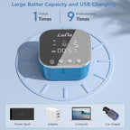 Double Electric Breast Pump Strong Suction, Portable Breast Pump Electric Breastfeeding Pump, Rechargeable Milk Pump with 4 Modes & 9 Levels, Low Noise, Anti-Backflow & LED Display, 24mm Flange, Blue