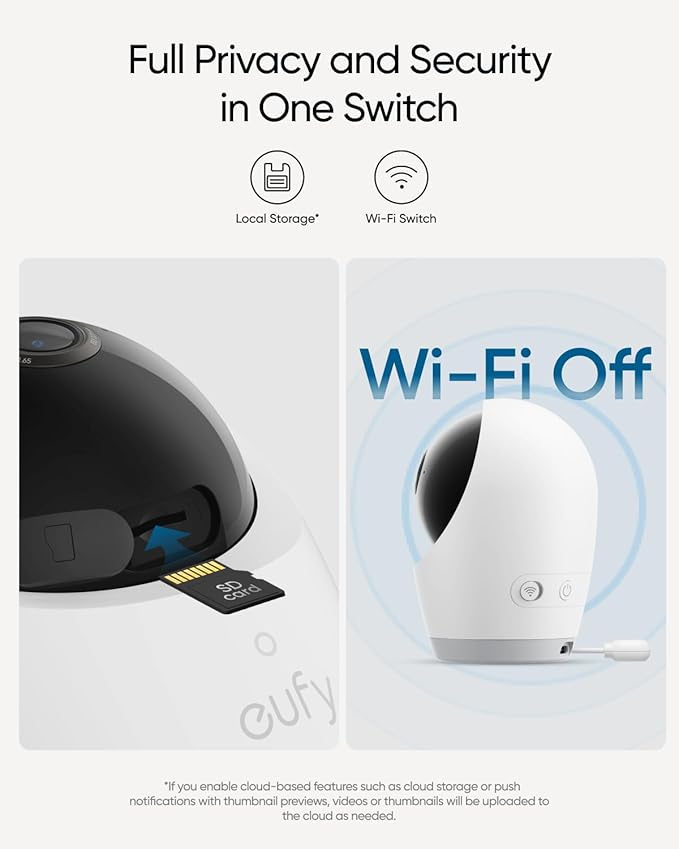 eufy Security Baby Monitor E21 with 4K UHD Camera, 5'' 720p Display, 8X Zoom, Hybrid Wi-Fi and No Wi-Fi Connection, 24/7 Recording in app, Pan-Tilt, Portable Camera with Built-in Battery, ANR