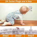 Baby Proof Kit, 112 Packs Baby Proofing Essentials Set - Magnetic Cabinet Locks, Corner Guards, Outlet Plug, Furniture Straps, Door Lever Lock - Child Safety Kit for Cabinets, Stove, Furniture