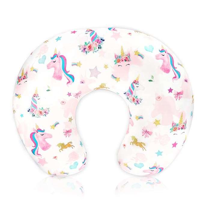 Pea Pod Nursing Pillow Cover Soft & Stretchy Removable Slipcover for Breastfeeding Pillows, Comfortable Nursing Pillow Case for Newborn, Snug Fit, Washable Feeding Pillow Slipcovers in Cute Unicorn