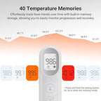 iHealth Infrared Digital Thermometer for Adults and Kids, Baby Thermometer with 3-in-1 Mode & 3-Color Prompt, Fever Alarm & Silent Mode, Forehead & Object Detection, 40 Memory Storages, PT9L, White
