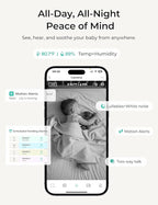 VistaView Lite Smart WiFi Baby Monitor with 2 Cameras- 4” 720P Split Screen & 1080P Camera App Control, Motion Alerts, Night Vision, 3000mAh Battery, 2-Way Talk, Triple Security, 1000ft Range