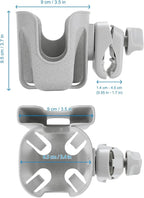 Accmor Stroller Cup Holder with Phone Holder, Bike Cup Holder, Universal Cup Holder for Uppababy Nuna Doona Strollers, 2-in-1 Cup Phone Holder for Stroller, Bike, Wheelchair, Walker, Scooter