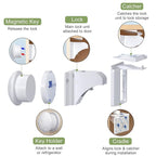 Magnetic Cabinet Locks 20 Pack+4 Keys, AOSITE Baby Proofing Drawer Lock Child Safety Locks for Kitchen with Adhesive No Drilling or Screws Fixed, 4 Baby Safety Cabinet Locks for Knobs