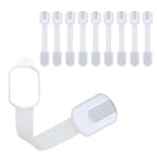 Child Safety Cabinet Locks (10 Pack) – Adjustable Baby Proofing Strap Latches with Strong 3M Adhesive – No Drill Childproof Locks for Drawers, Cabinets, Fridge, Door, Closet, Grey